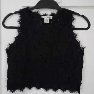 Black Lace Crop Top